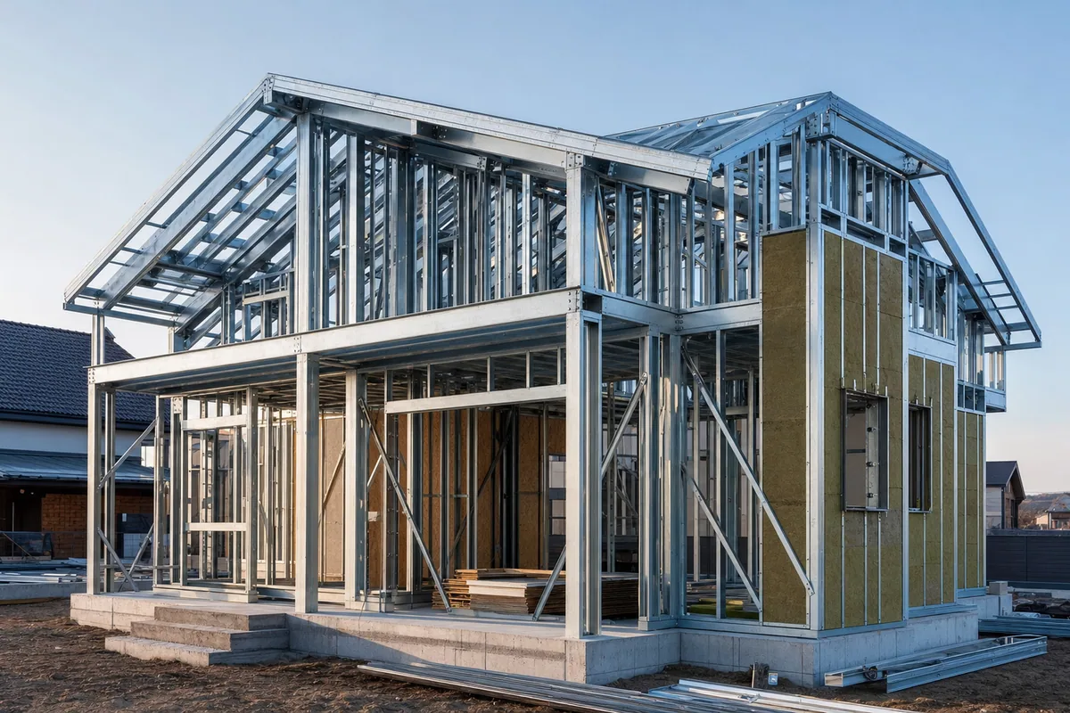 Case pe structură metalică — imagine reprezentativă