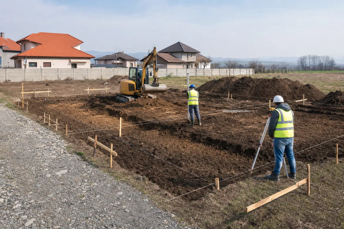1. Pregătirea terenului și trasarea — exemplu pentru un proiect din Cireșu