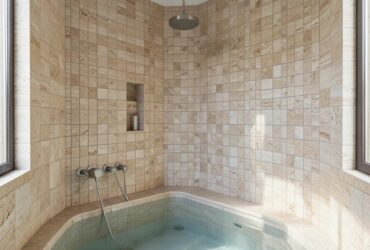 Îmbunătățirea Esteticii Baie cu Mozaic din Travertin